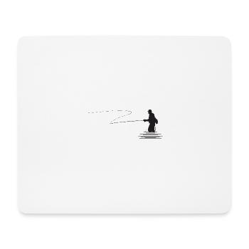 Motiv Fliegenfischen, Fly-fishing - Mousepad (Querformat) - Weiß - Vorne