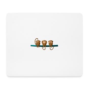 3 Baby Affen - Mousepad (Querformat) - Weiß - Vorne
