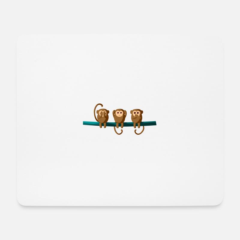 3 Baby Monkeys - Mouse Pad (horizontal) - white