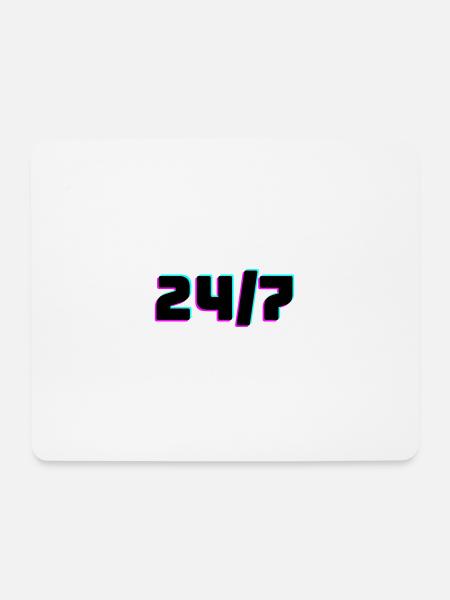 24/7 - Mousepad (Querformat) - Weiß