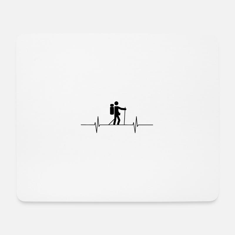 Heartbeat Wandern - Mousepad (Querformat) - Weiß