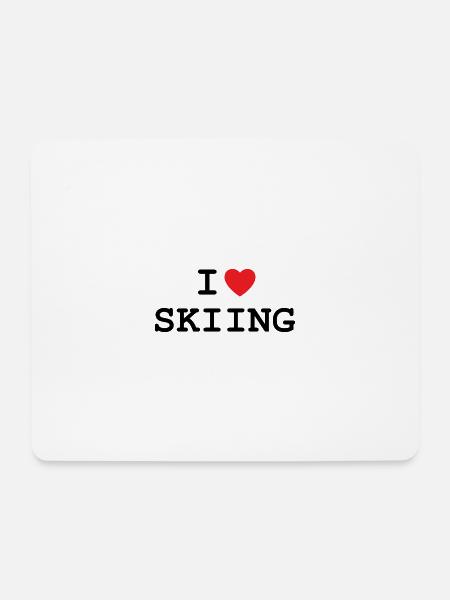 Ich liebe Skifahren - Mousepad (Querformat) - Weiß