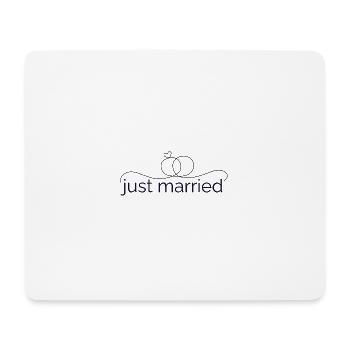 Juste marié - conception de ligne avec alliance ! - Tapis de souris (format paysage) - blanc - Devant