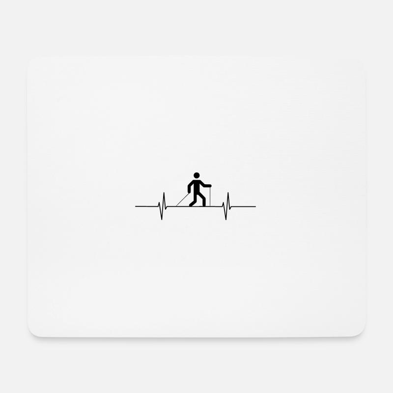 Heartbeat Wandern - Mousepad (Querformat) - Weiß