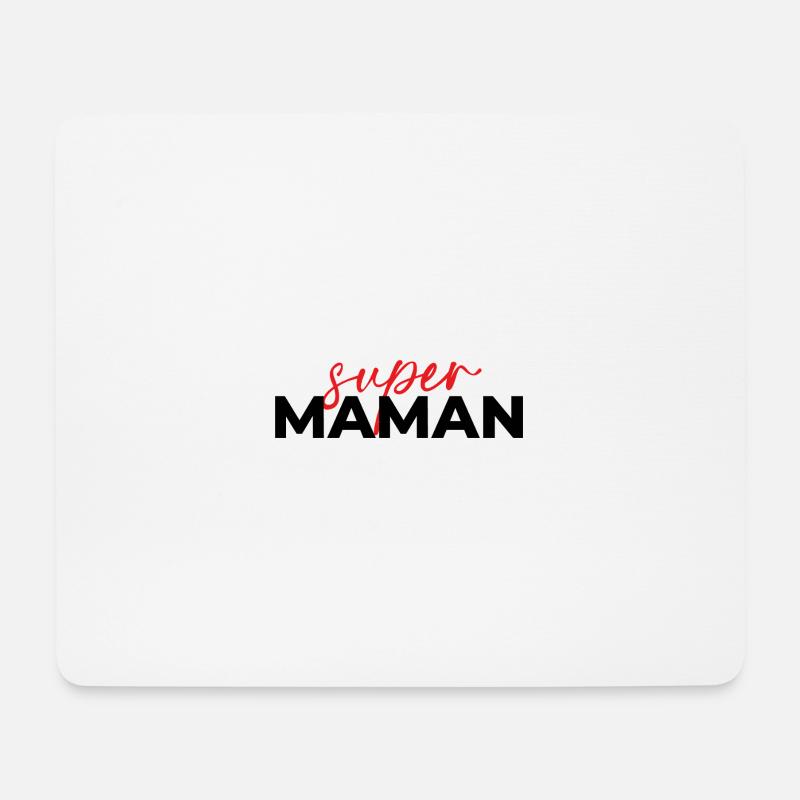 Super Mom Skript Rot auf Schwarz - Mousepad (Querformat) - Weiß