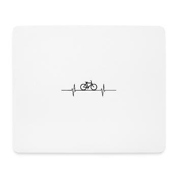 Heartbeat Fahrrad - Mousepad (Querformat) - Weiß - Vorne