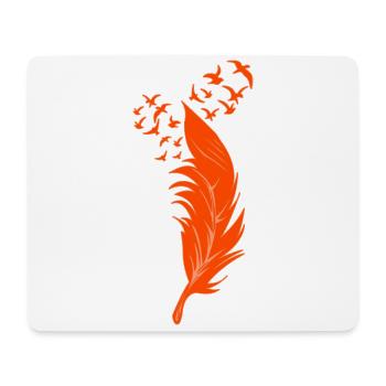 Feather and orange birds - Mouse Pad (horizontal) - white - Front