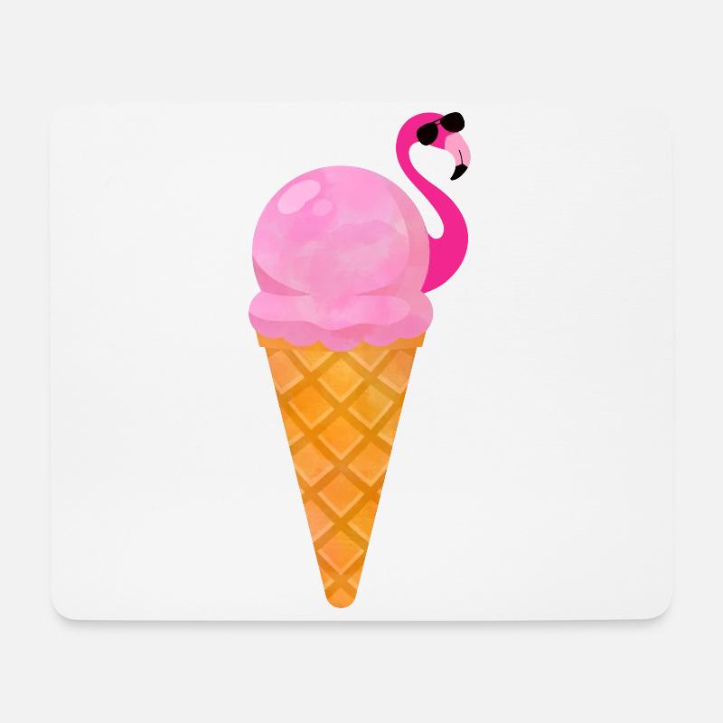 Ice cream Waffeleis Eiskugel Flamingo Eis - Mousepad (Querformat) - Weiß