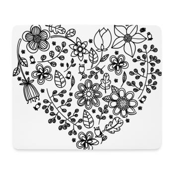 Blumenherz - Mousepad (Querformat) - Weiß - Vorne