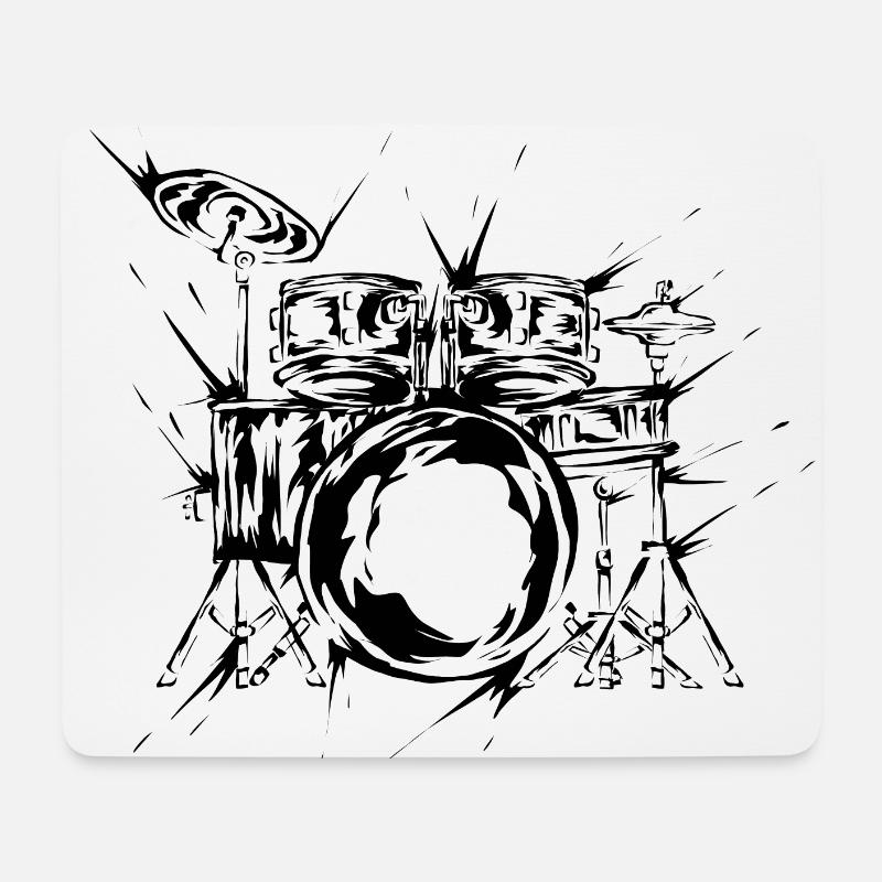 Schlagzeug - Mousepad (Querformat) - Weiß