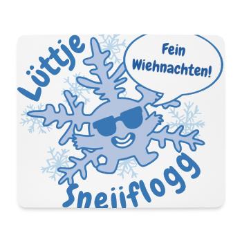 Lüttje Sneeiflogg kleine Sneeflocke - Mousepad (Querformat) - Weiß - Vorne