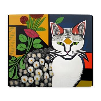 katzen 013red - Mousepad (Querformat) - Weiß - Vorne