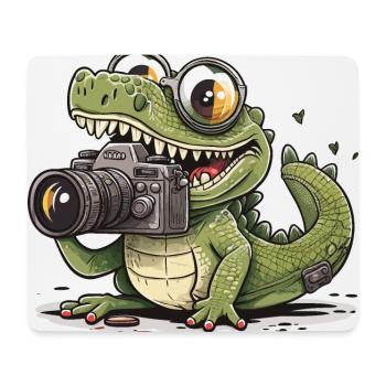 Snap Happy Reptile - Mouse Pad (horizontal) - white - Front