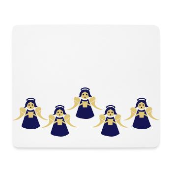 Singende Weihnachtsengel - niedliche Engel - Mousepad (Querformat) - Weiß - Vorne