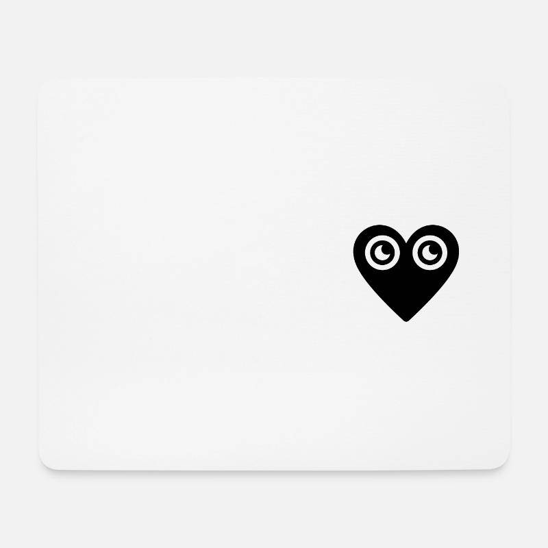 Herz Augen - Mousepad (Querformat) - Weiß