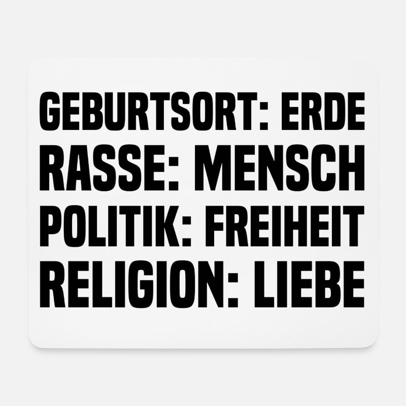 Erde Mensch Freiheit Liebe - Mousepad (Querformat) - Weiß