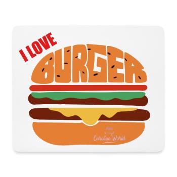 I love burger - Tapis de souris (format paysage) - blanc - Devant