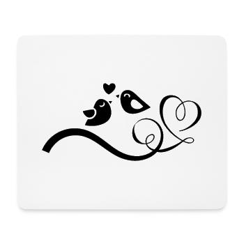 Oiseaux oiseau couple amour - Tapis de souris (format paysage) - blanc - Devant