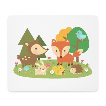 Niedliche Waldtiere - Mousepad (Querformat) - Weiß - Vorne