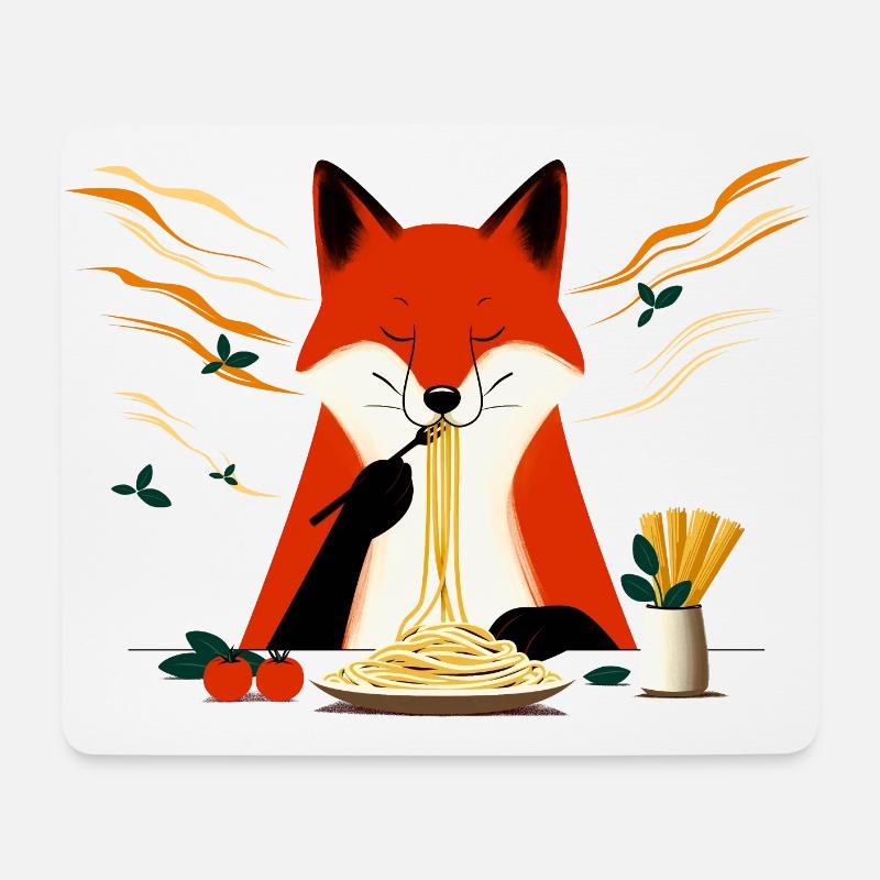 Pasta Fox - Mouse Pad (horizontal) - white