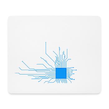 carte bleu ordinateur pc admin core cpu code nerd - Tapis de souris (format paysage) - blanc - Devant