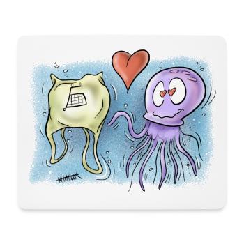 Jellyfish In Love - Mouse Pad (horizontal) - white - Front
