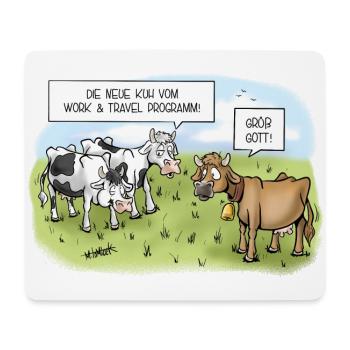 Work & Travel Kühe - Mousepad (Querformat) - Weiß - Vorne