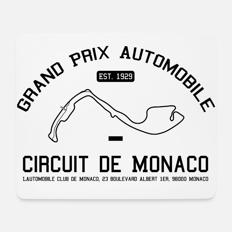 Grand Prix Rennstrecke Monaco - Mousepad (Querformat) - Weiß