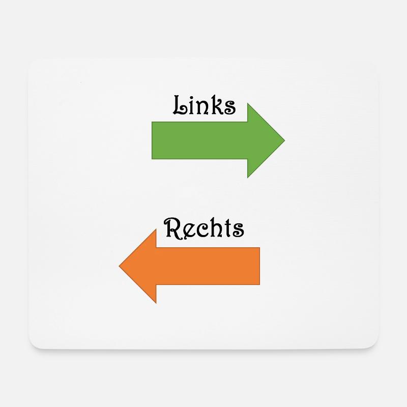 Links und Rechts - Mousepad (Querformat) - Weiß