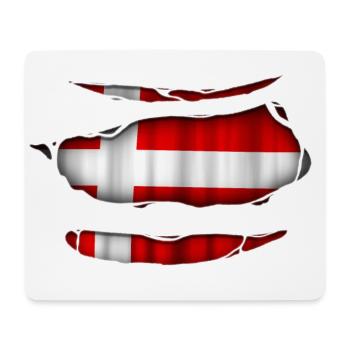 Denmark flag torn 017 - Mouse Pad (horizontal) - white - Front