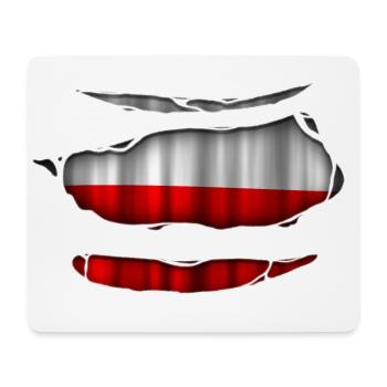 Poland flag torn 017 - Mouse Pad (horizontal) - white - Front