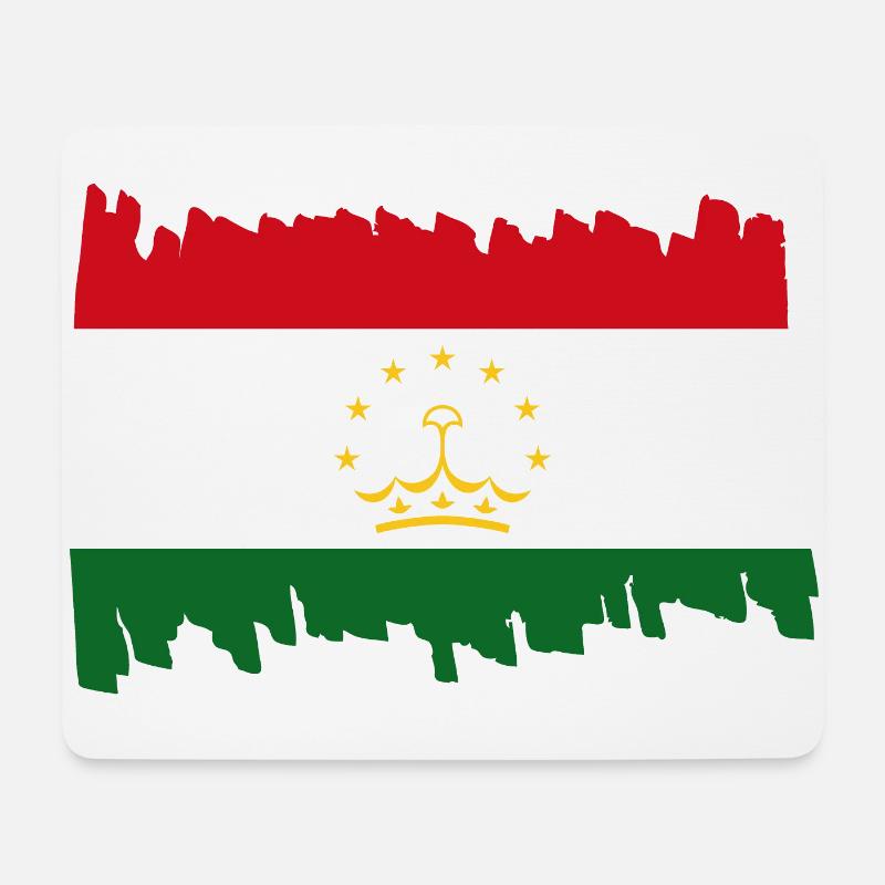 Tajikistan National Flag - brush vertical - Mousepad (Querformat) - Weiß