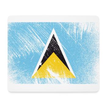 Saint Lucia Flag - Vintage Grunge - Mouse Pad (horizontal) - white - Front