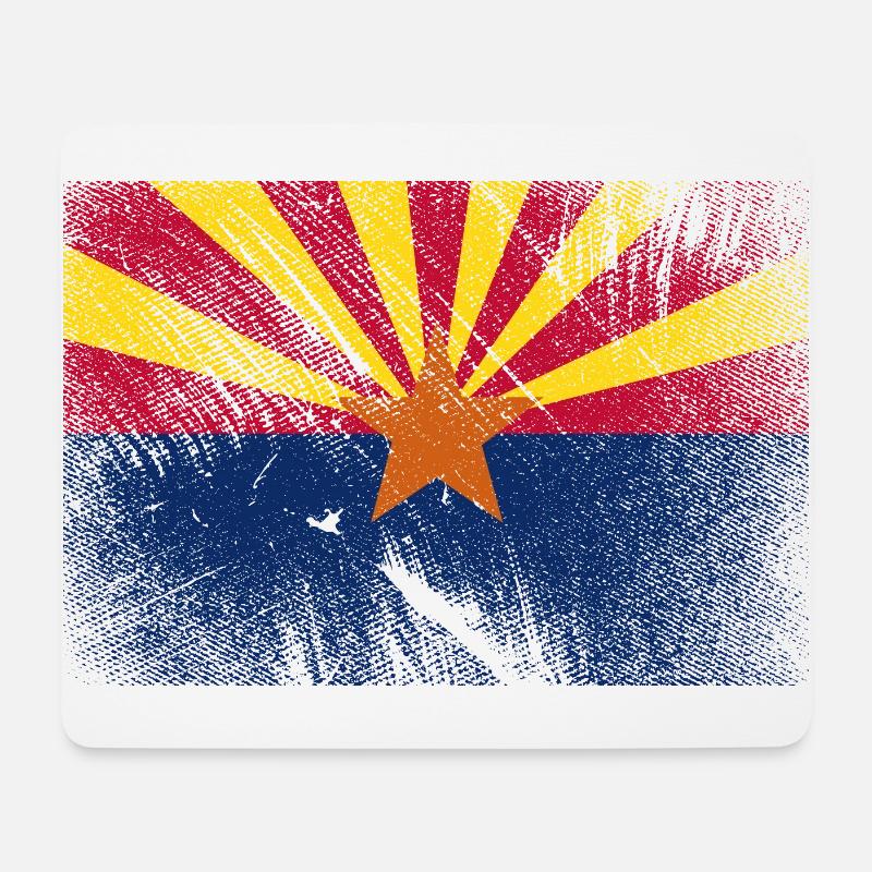 Arizona USA Vintage Flagge - Mousepad (Querformat) - Weiß