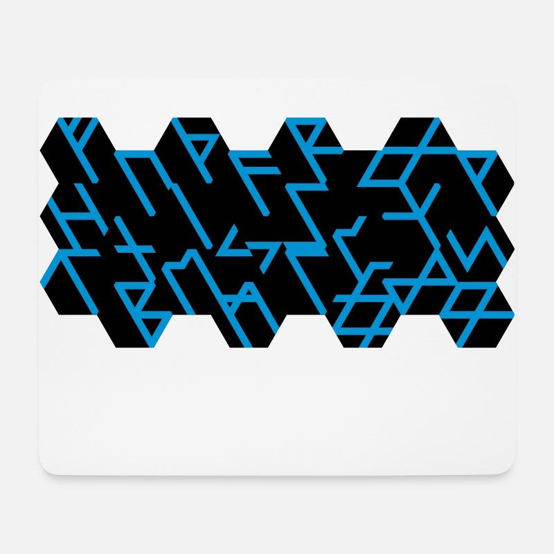 Quantum Runes Futhark 0 ©, linear, Zellen,2-farbig - Mousepad (Querformat) - Weiß