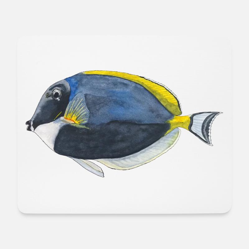 Blauer Doktorfisch Schnorcheln Fisch Aquarium Riff - Mousepad (Querformat) - Weiß