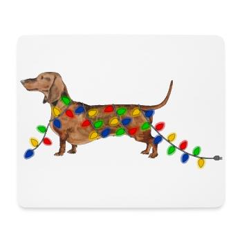 Teckel de Noël Teckel de Noël - Tapis de souris (format paysage) - blanc - Devant
