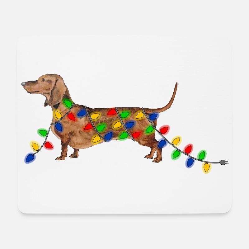 Weihnachten Dackel Weihnachtsdackel - Mousepad (Querformat) - Weiß