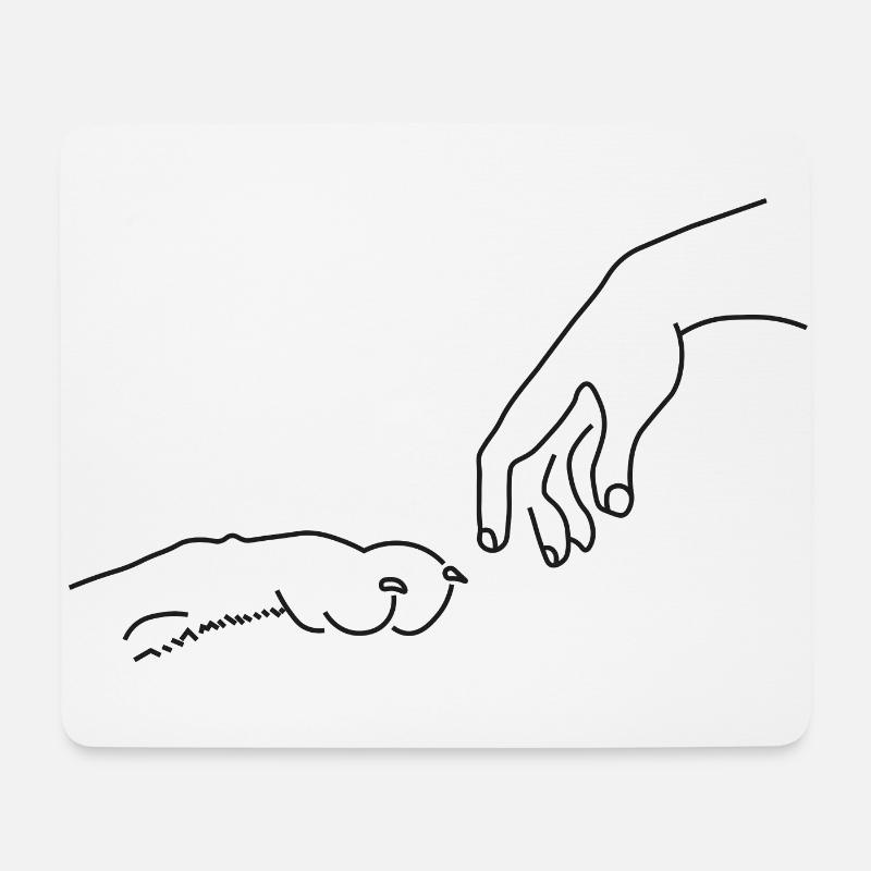 Hundepfote - Mousepad (Querformat) - Weiß