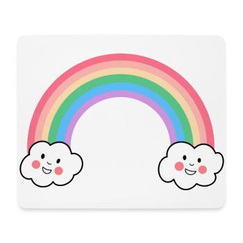 Regenbogen Kawaii Wölkchen love is love Vielfalt - Mousepad (Querformat) - Weiß - Vorne