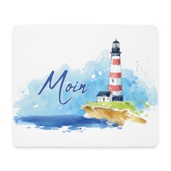 Leuchtturm mit Moin - Mousepad (Querformat) - Weiß - Vorne