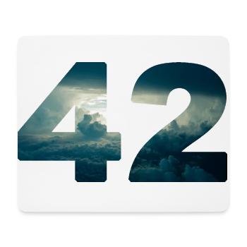 42 wolken anwort auf alle fragen douglas universum - Mousepad (Querformat) - Weiß - Vorne