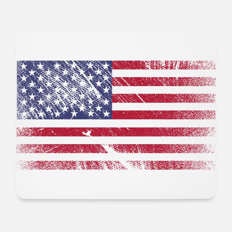 USA Flagge - Vintage Grunge - Mousepad (Querformat) - Weiß