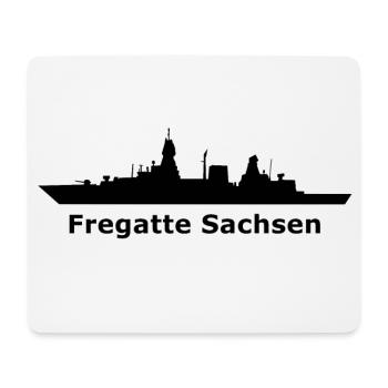 Fregatte Sachsen (Black-Design) - Mousepad (Querformat) - Weiß - Vorne