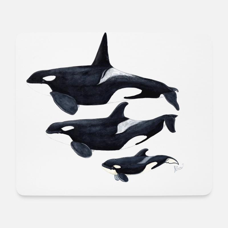 Orca - Schwertwal - ecause - Mousepad (Querformat) - Weiß