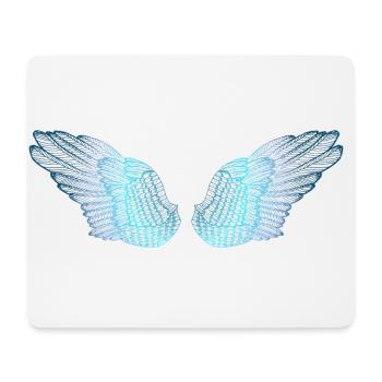 Ailes de papillon bleu plumeux pour fées - Tapis de souris (format paysage) - blanc - Devant