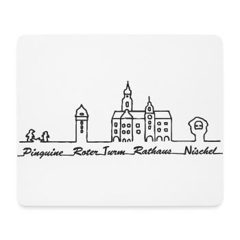 Schwarz. Klar. Chemnitz. - Mousepad (Querformat) - Weiß - Vorne
