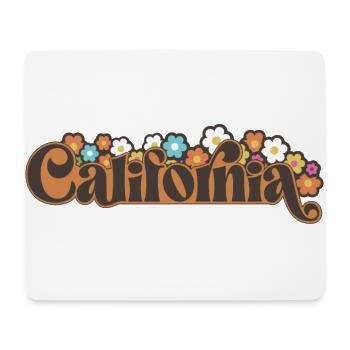 California Retro Style with Flowers - Tapis de souris (format paysage) - blanc - Devant