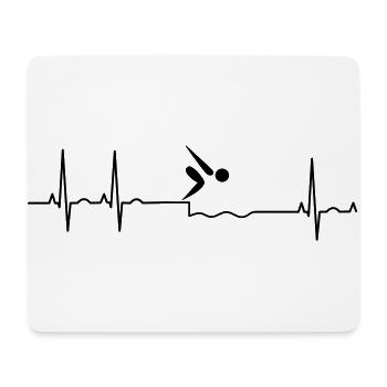 Love Diving Natation ECG Nageur de l'eau - Tapis de souris (format paysage) - blanc - Devant