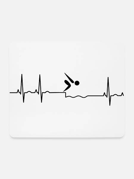 Liebe Diving Schwimmen EKG Wasser Schwimmer - Mousepad (Querformat) - Weiß
